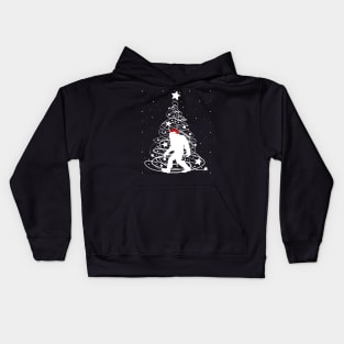 Bigfoot Santa Christmas Tree Shirt Kids Hoodie